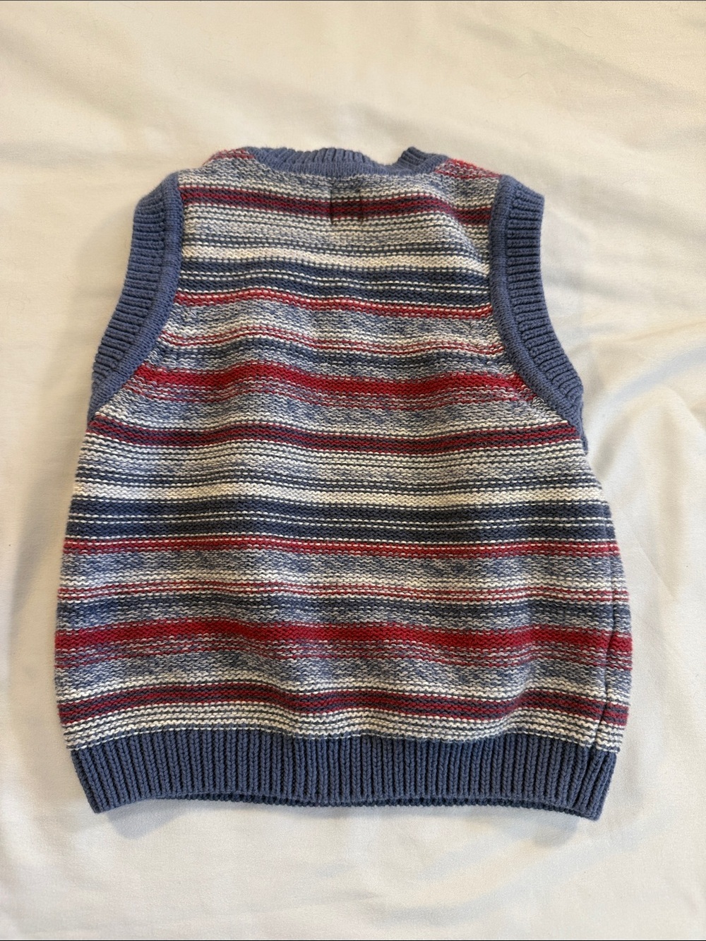 Tea Collection Blue, Red & Gray Striped Knit Sweater Vest - Picture 3 of 3